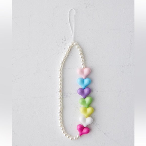 Beaded Love phone sling with multicoloured hearts - Picture 6 of 6